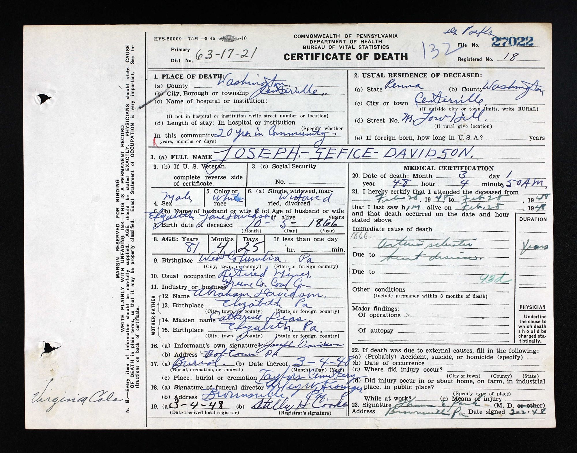 death cert